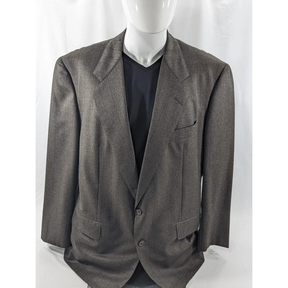 Vitg Hickey Freeman Blazer Sport Suit Jacket Dark Green Subtle Maroon Stripe 44R